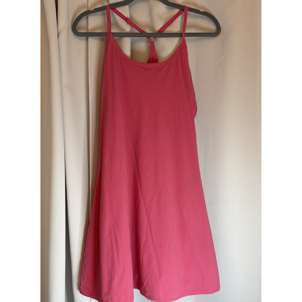 outdoor voices exercise dress Women's Size Large Bubblegum Pink Built In Shorts